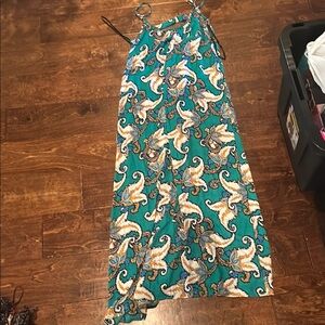 Teal Paisley Maxi Dress